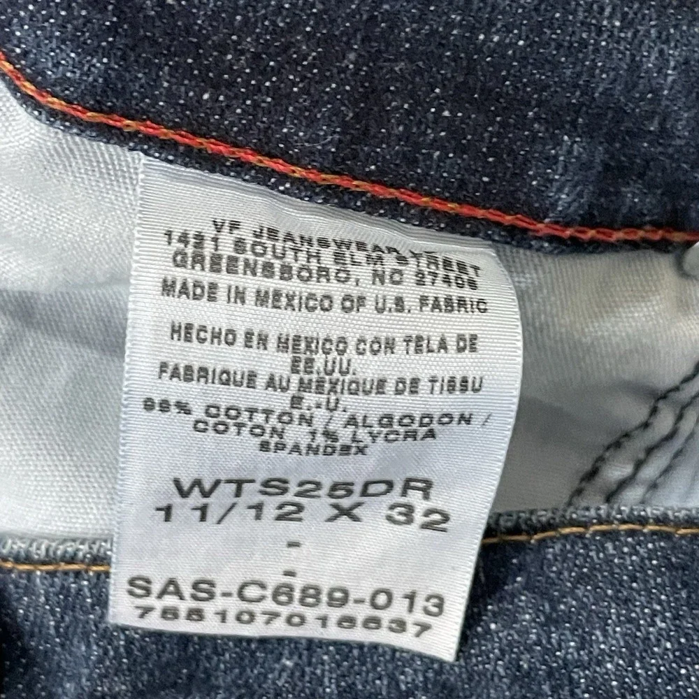 Wrangler Jeans Womens 11/12 32 Tulsa Rise Slim‎ Fit Dark Wash Stretch Denim